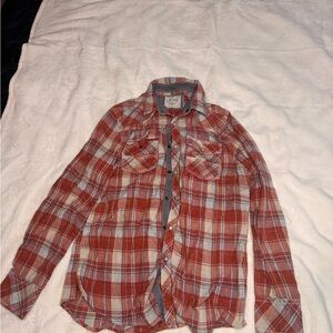 Buckle Red and White Plaid Button-Down Shirt